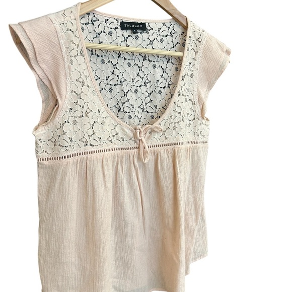 Talula S pastel Pink lace Embellished Tie Front baby doll  in EUC condition - Picture 1 of 12